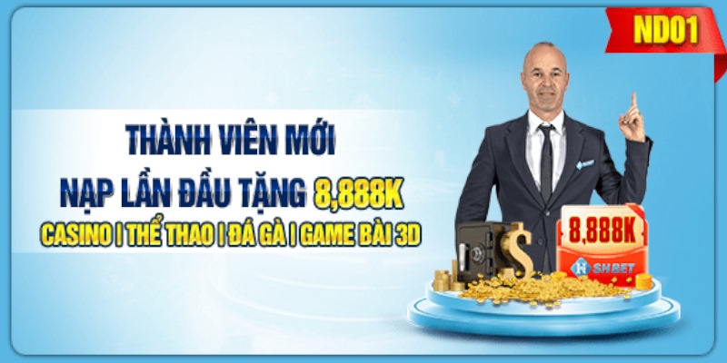 Khuyến mãi SHBET nạp tiền nhận 8888K cho lần đầu